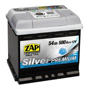 Autobaterie ZAP SILVER Premium 54Ah 12V 500A 206x175x190