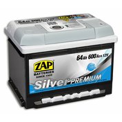 Autobaterie ZAP SILVER Premium 64Ah 12V 600A 242x175x175