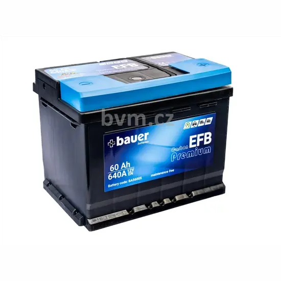 Autobaterie BAUER Carbon EFB 60Ah 12V 640A