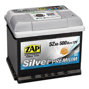 Autobaterie ZAP SILVER Premium 52Ah 12V 500A 206x175x175