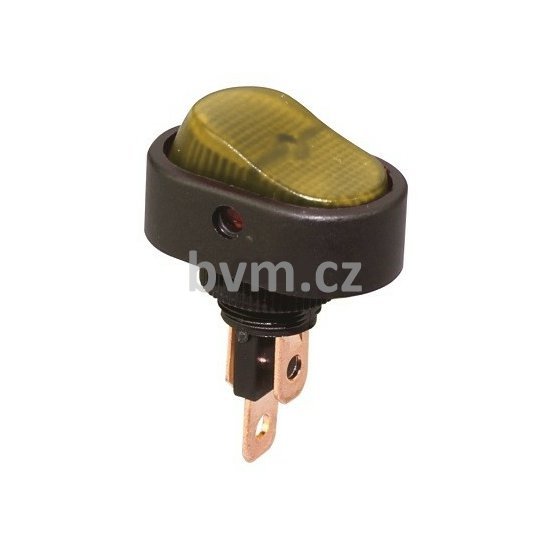 Přepínač mini dvoupolohový oválný žlutý