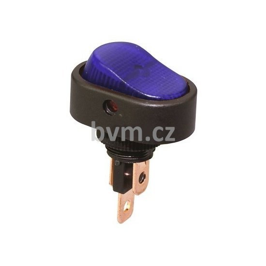 Přepínač mini dvoupolohový oválný modrý