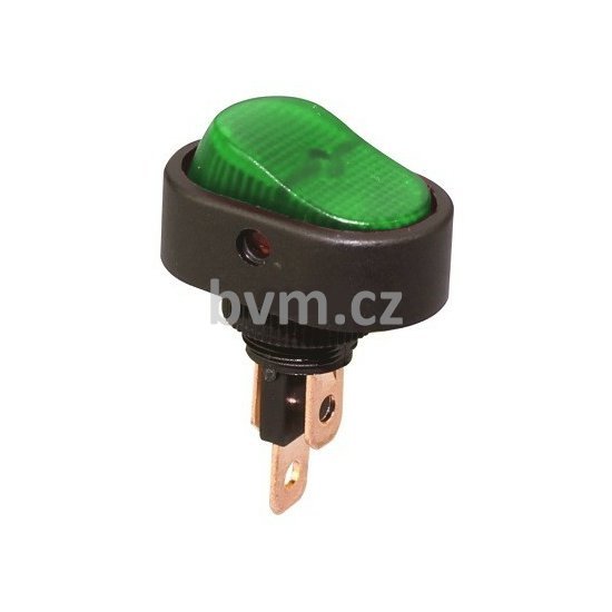 Přepínač mini dvoupolohový oválný zelený