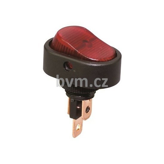 Přepínač mini dvoupolohový oválný červený