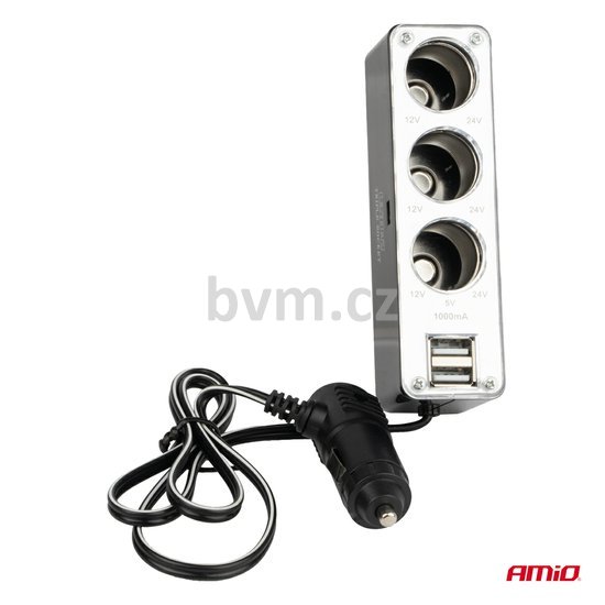 Zásuvka zapal. 3 vývody + 2 USB