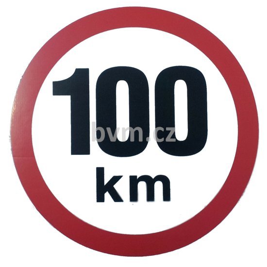 Nálepka omezená rychost 100 Km ø 190 mm
