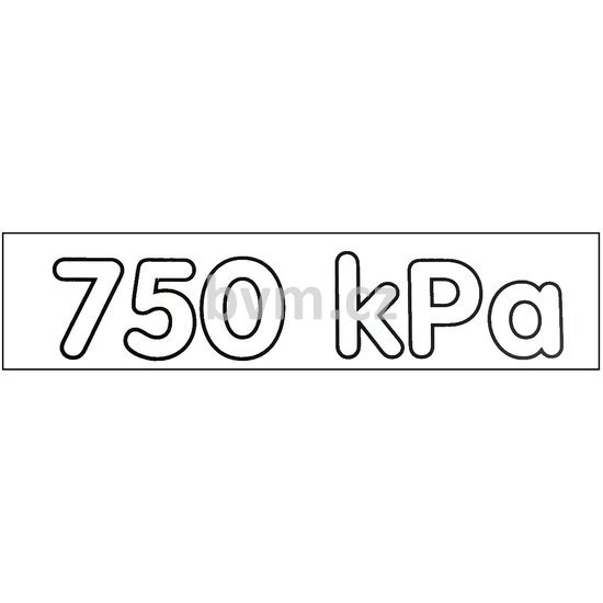 Nálepka označení tlaku 750 kPa