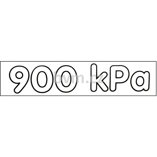 Nálepka označení tlaku 900 kPa